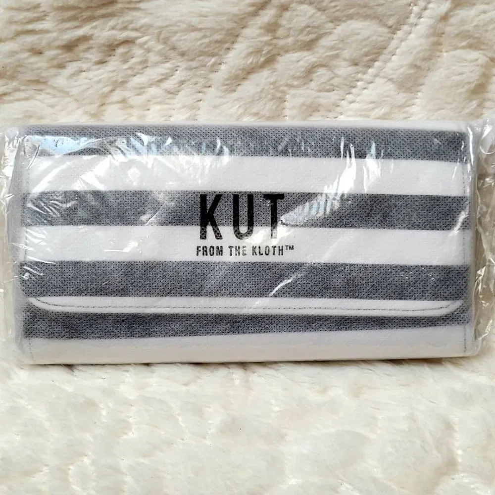 Kut From The Cloth Wallet Striped Slim Vegan Trifold Dust Bag New Sealed